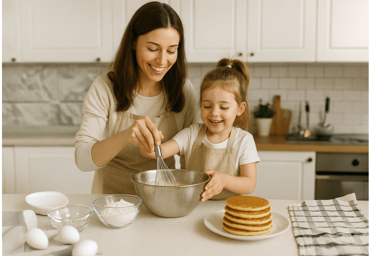 Весёлый рецепт для всей семьи: готовим банановые панкейки с детьми!