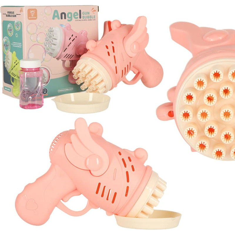 Ziepju burbuļu pistole ziepju burbuļi ar spārniem rozā krāsā