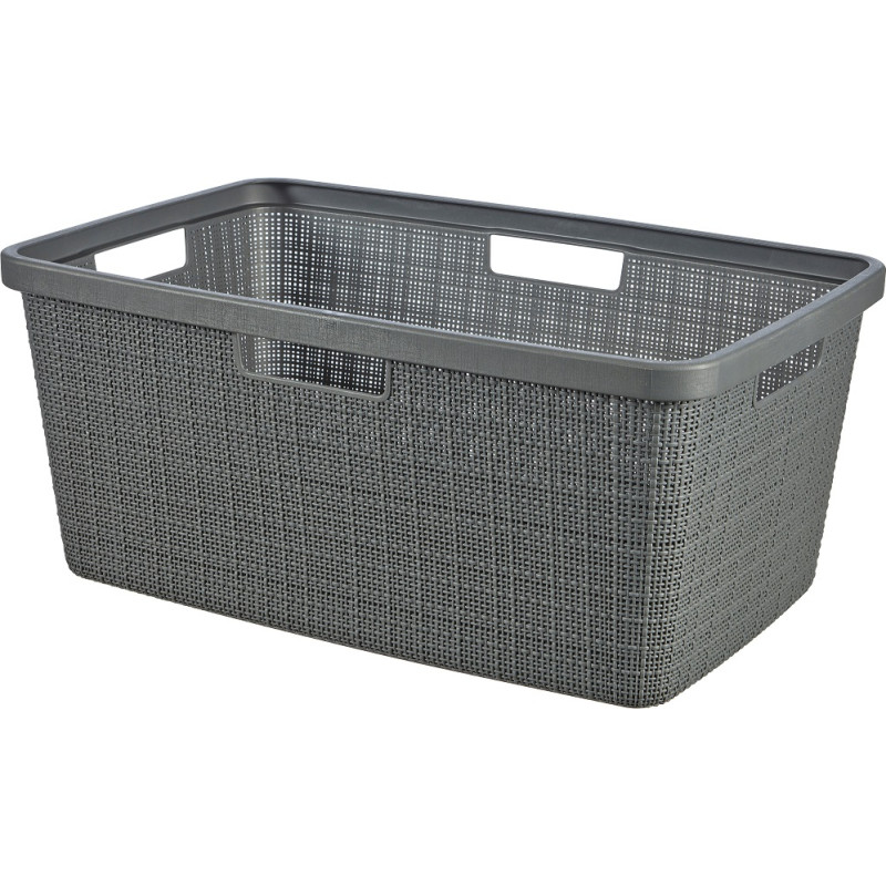 Curver Корзина для белья джутовая 46 л 59x39x26 см темно-серая