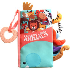 Educational cloth book with teether Forest animals