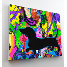 Splat Planet pixel art SAUSAGE DOG 30x40 cm