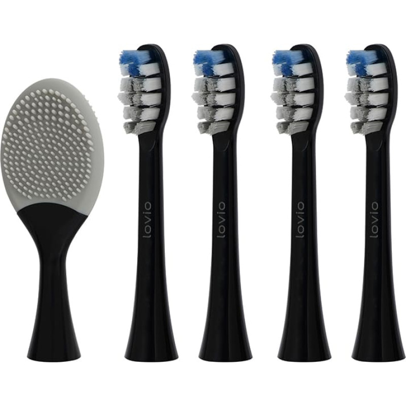 Lovio LVTB124BK-HM SonicProtect PRO Toothbrush Heads Medium Black