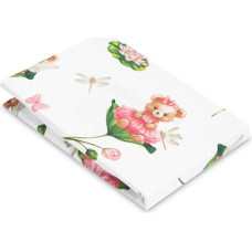 Sensillo PRINTED BEDSHEET TEDDY IN FLOWERS 60 X 120 CM