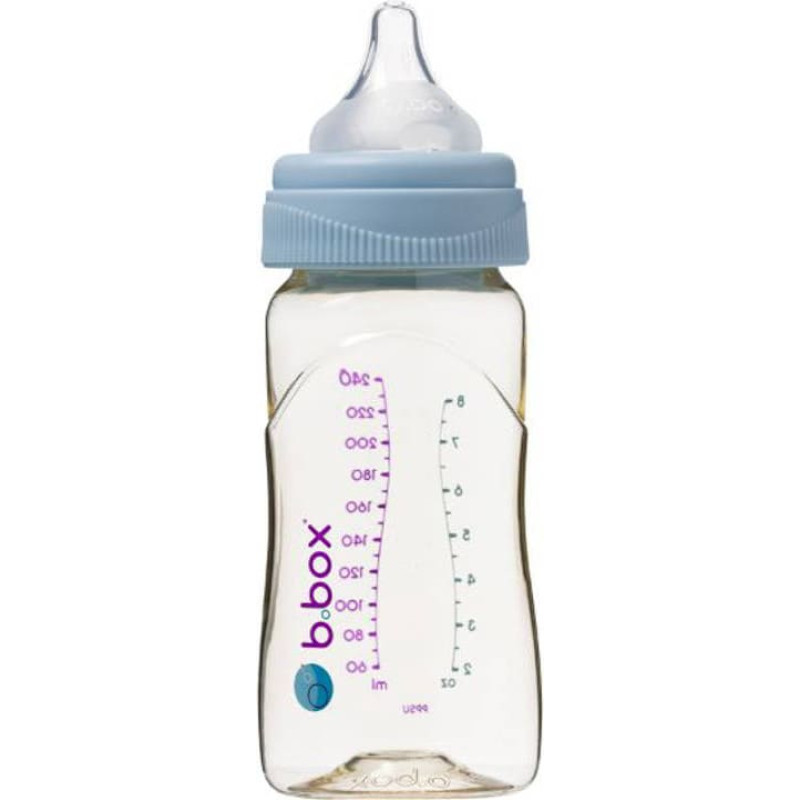 B.box BB00753 Butelka ze smoczkiem do karmienia niemowląt wykonana z PPSU 240 ml błękit