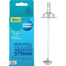 Силиконовая утяжелённая трубочка Canpol BABIES для непроливаек, 1 шт., 56/622