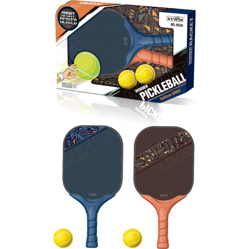 Pickleball puidust reketite komplekt