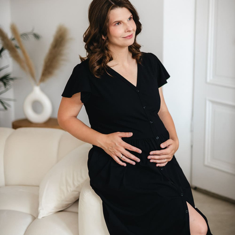 Ubranka EWA 974406 LINDA Koszula ciążowa rozpinana czarna S