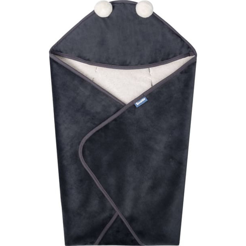 Sensillo CARRY COT SWADDLE BLANKET PLUSH RAM 75X75 GRAPHITE