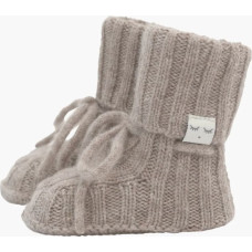 Livly Clothing Ka&scaron;mira zeķes Livly Cable Knit Cashmere Footies Oat