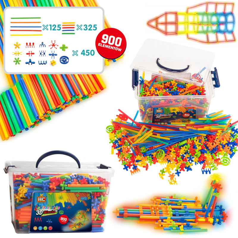 KLOCKI SŁOMKI 900 EL. ŚWIECĄCE W CIEMNOŚ