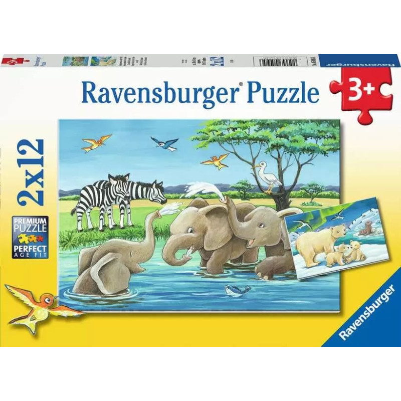 Ravensburger Пазл 2x12 элементов Детёныши сафари