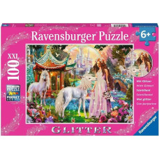 Ravensburger Пазл 100 элементов Принцесса с единорогом с блёстками