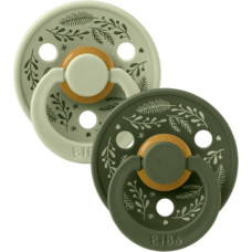 Bibs Holiday &ndash; Colour Round круглые пустышки Sage / Hunter Green 0-6м 2шт