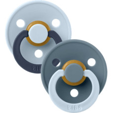 Bibs Studio Collection Colour Round круглые пустышки &ndash; Fusion Baby Blue Petrol  Mix 0-6m 2pcs