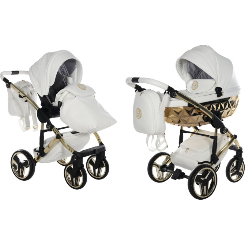 Junama Универсальная коляска 2 в 1 HandCraft 08 Белый/Золотой (White/gold)