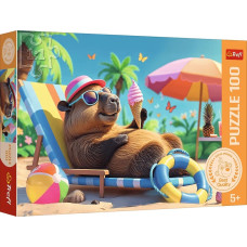 Trefl 16537 Puzzle 100 Relaks w stylu Kapibary