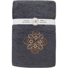 RĘCZNIK KPL.MARIBELLA 3 SZT./30X50/50X100/70X140/ FROTTE HAFT 005 MANDALE CIEMNY SZARY