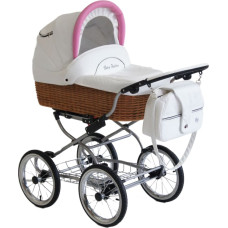 Baby Fashion SCARLETT Универсальная коляска 3в1, NW-2 Белый/Розовый/Натуральный (White--Pink-Nature)