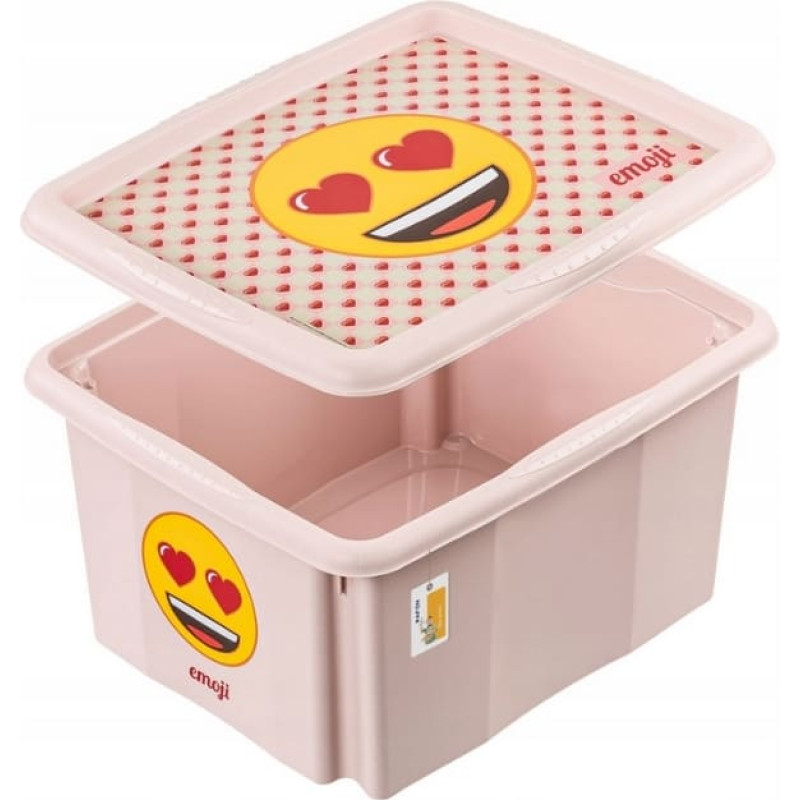 Keeeper Коробка с крышкой 24 л Karolina &laquo;Emoji Hearts&raquo; 42,5x35,5x22,5 см, розовая