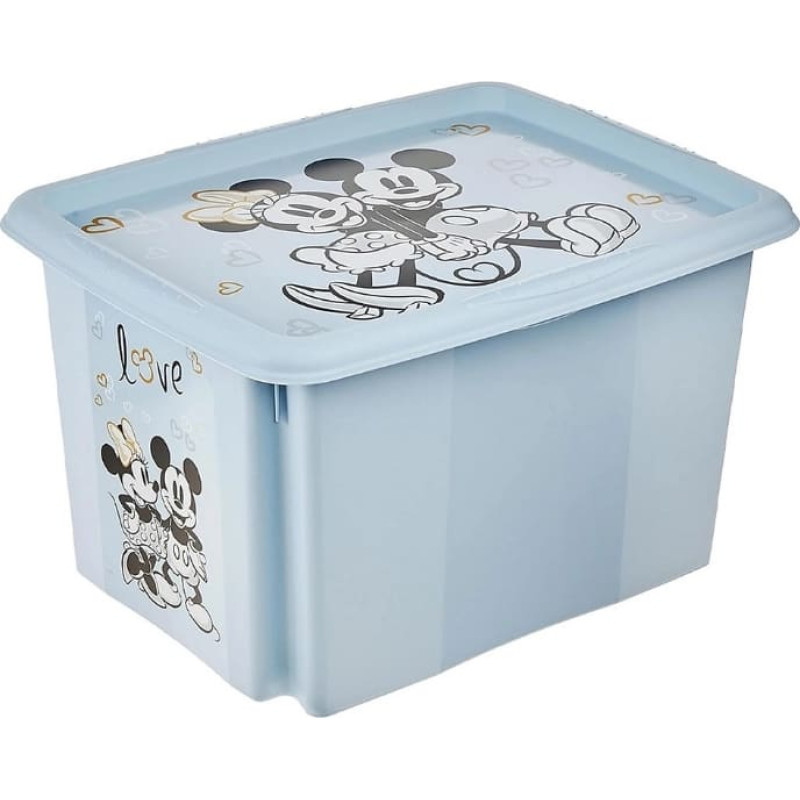 Keeeper Коробка с крышкой 30л Karolina "Микки Маус" 45x35x27см синяя