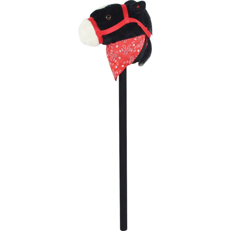 Other Plush toy - 49689 - HORSE with SOUND  on STICK - BLACK - size 68 cm