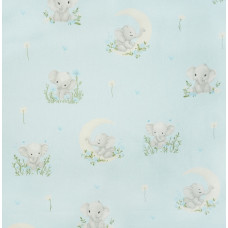 Miniania Diaper - NR.4 - FLANNEL PRINT - MINIANIA - ELEPHANT on the MOON - BLUE - size 70x80 cm