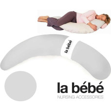 La Bebe ™ Moon Maternity Pillow Art.7772 Satin  Grey Подушка-подковка для беременных с наполнителем из полистерола [2 хлопковых чехла] 195 см