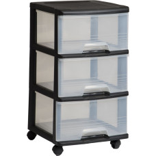 Curver Система ящиков с 3 ящиками 20L Drawer System 37x39x61см черный / прозрачный