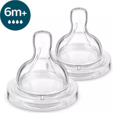 PHILIPS AVENT Anti-colic Силиконовые соски для бутылочек, быстрый поток 6м+ (2шт.) SCY764/02