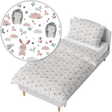 Minikid Cover set -  2 pcs - 135x100, 40x60 -   JEŻYK & ZAJĄCZKI - PINK