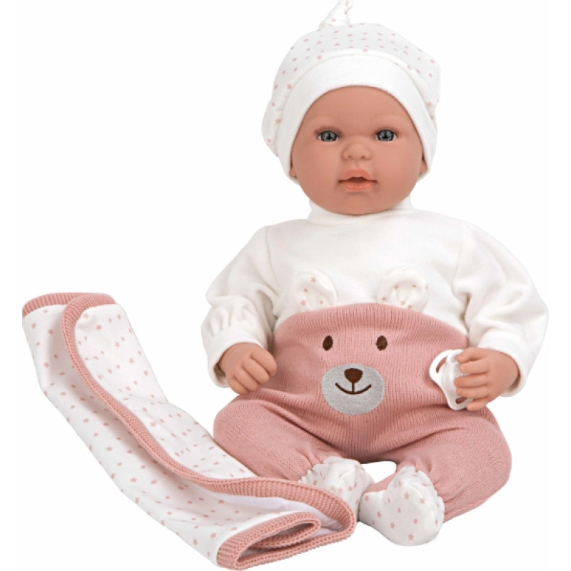 Arias doll with a sound mechanism, pink bear, 45 cm