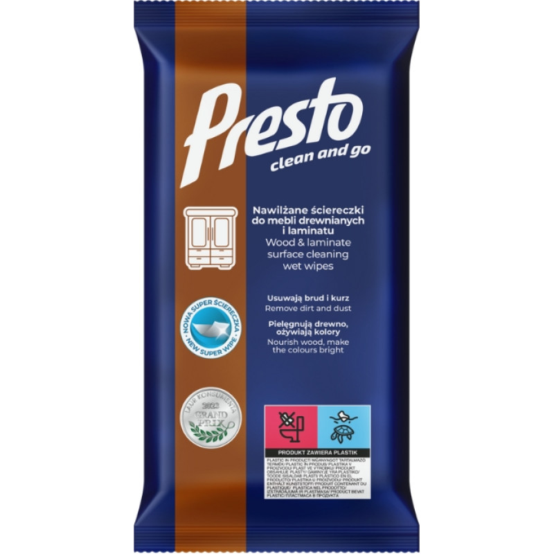 Presto Салфетки влажные для деревянной мебели 72 шт.