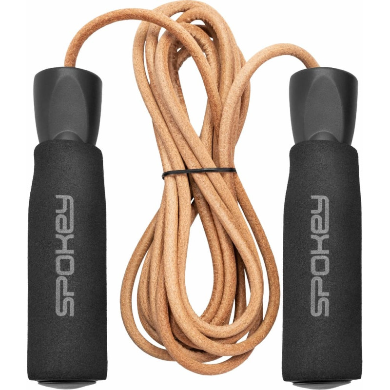 Spokey Skipping rope with a leather rope Spokey QUICK SKIP