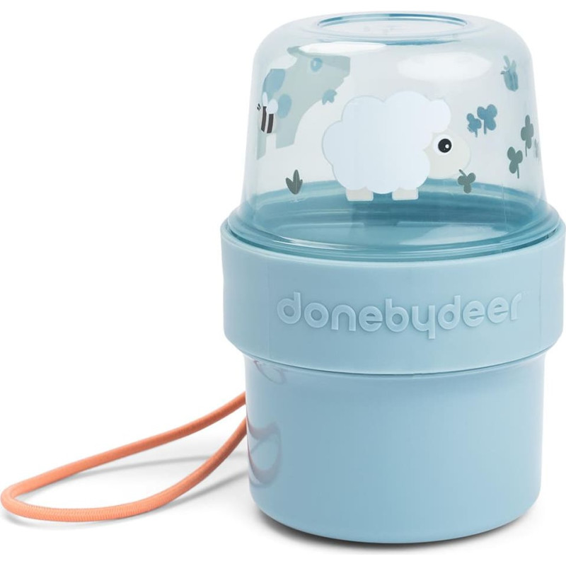Done By Deer To go 2-way snack container S Tiny farm Blue