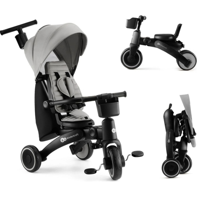 Kinderkraft Rowerek tr&oacute;jkołowy JAZZ 2 ROCKET grey