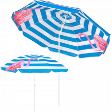 Пляжный зонт с регулируемой высотой и наклоном Springos BU0013, 180 см, с принтом «розовый фламинго»