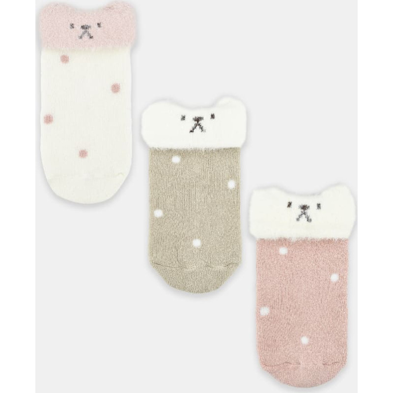 Noviti SF026-G-01 Skarpety dziewczęce z puszystym ściągaczem wywijane mix 12-18m