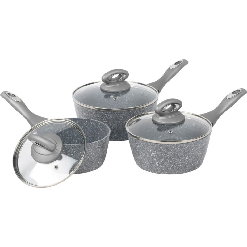 Salter BW02986G1EU7 Marblestone 3-Piece Saucepan Set - 16/18/20cm