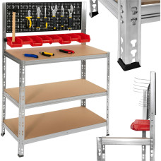 Springos Верстак Springos HA5276 136x101x40 см, нагрузка до 620 кг, рабочая поверхность с полками для инструментов для гаража