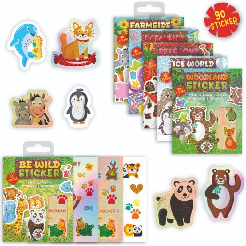 Trendhaus Наклейки - Животные (90 наклеек) (1 набор, 6 дизайнов)