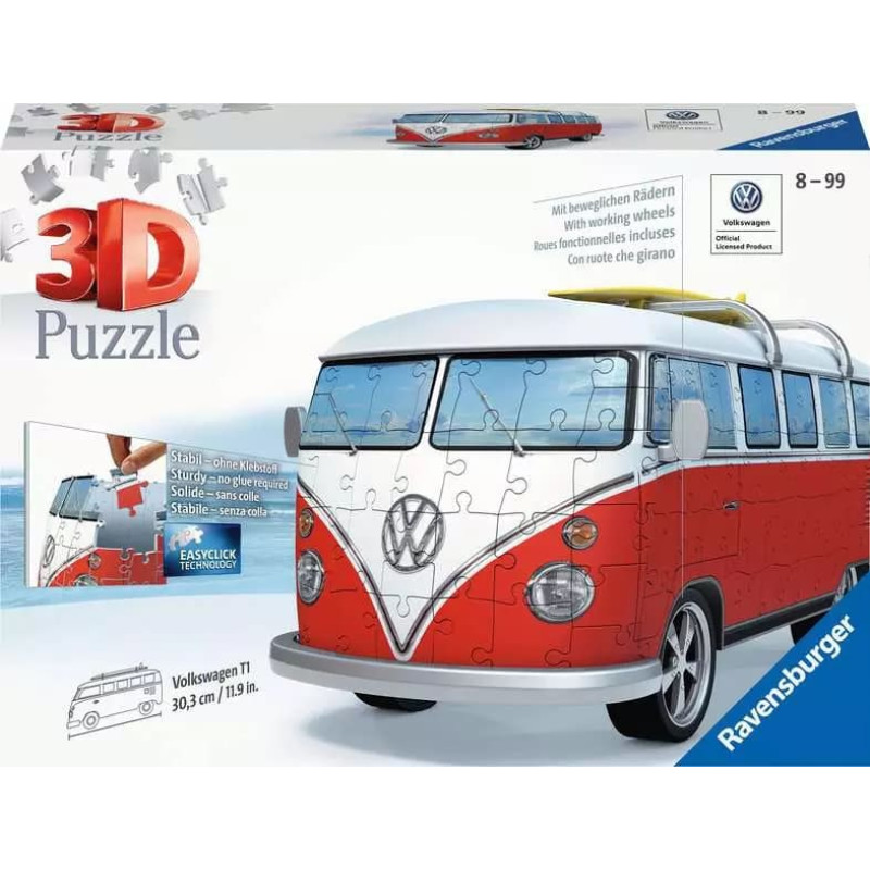 Ravensburger 3D пазл Фольксваген Бус (VW Bus), 162 элемента, 8+