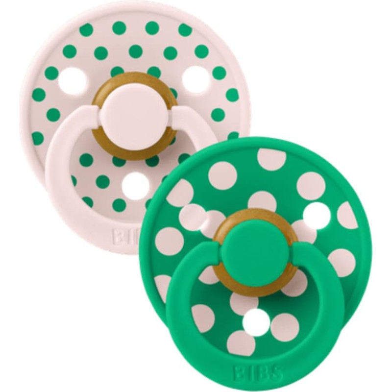 Bibs Collection Colour Round &ndash; круглые пустышки Polka Dots Petal / Cactus 6-18m 2pcs