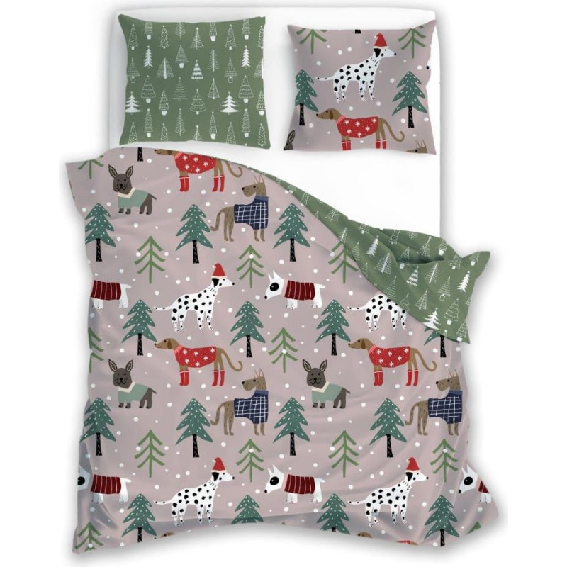 POŚCIEL KPL.140X200+70X90 HOLLY JOLLY 008 MIKROFIBRA SATYNOWA