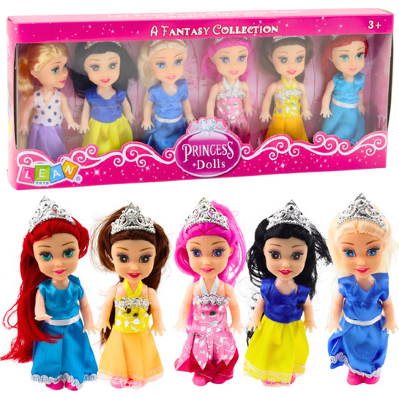 Lean- Komplekts mini-lelles princeses 11 cm, 6 gab. 56454