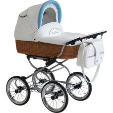 Baby Fashion SCARLETT Универсальная коляска 3в1, NW-3 Белый/Синий/Натуральный (White--Blue-Nature)