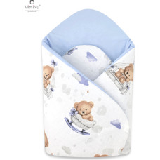 Miminu KIECZMERSKI Rożek standard 75x75 cm MIMINU DESIGN Misiowe Sny błękit bawełna 100%
