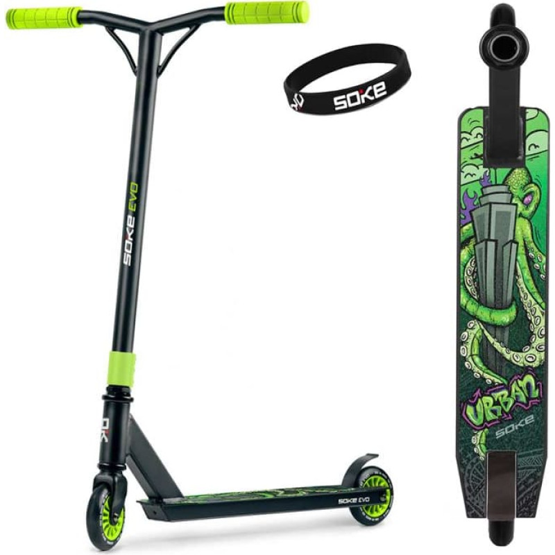 Трюковой самокат SOKE EVO, зелёный
