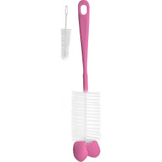 Babyono Baby bottles and teats brush with mini brush & sponge tip, pink 720/02