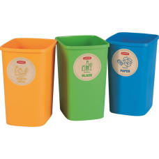 Curver Комплект мусорников, без крышки Deco Flip Bin 3x10L синий / зеленый / желтый