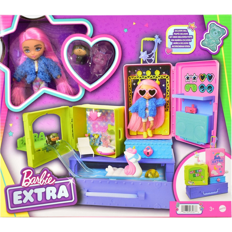 Barbie Extra Mini nuku ja lemmiklooma mängukomplekt